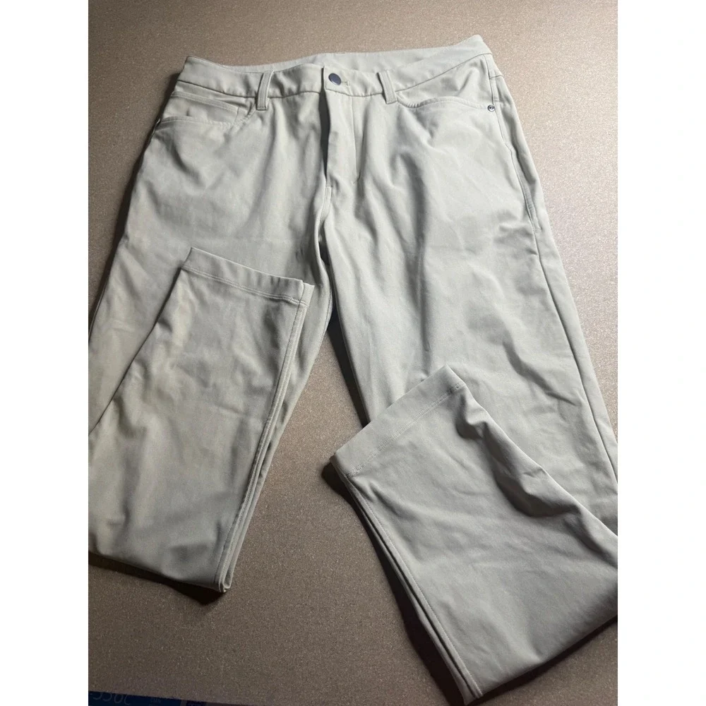 Lululemon ABC Slim Fit Pant Warpstreme Khaki Beige Mens 31 LM5AORS